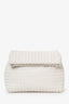 Bottega Veneta White Intrecciato Leather Fold Bag