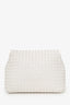 Bottega Veneta White Intrecciato Leather Fold Bag