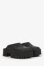 Gucci Black Rubber Perforated 'GG' Chunky Mules Size 38