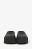 Gucci Black Rubber Perforated 'GG' Chunky Mules Size 38