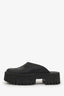 Gucci Black Rubber Perforated 'GG' Chunky Mules Size 38