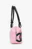 Pre-Loved Chanel™ 2004-05 Pink/Black Leather Medium Ligne Cambon Bowling Bag