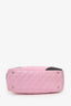 Pre-Loved Chanel™ 2004-05 Pink/Black Leather Medium Ligne Cambon Bowling Bag