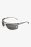Pre-Loved Chanel™ Grey Glitter Slim Shield Crystal CC Sunglasses