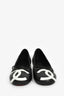 Pre-Loved Chanel™ 2004 Black/White 'Cambon' CC Ballet Flats Size 36