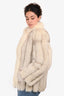Saga Vintage White Fox Fur Jacket Size M