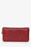 Gucci Burgundy Leather Guccissima Zip Around Wallet
