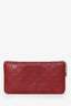 Gucci Burgundy Leather Guccissima Zip Around Wallet