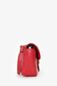 Gucci Red Leather Small GG Marmont Shoulder Bag