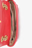 Gucci Red Leather Small GG Marmont Shoulder Bag