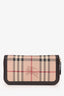 Burberry Brown Leather/Canvas Tartan Zip Around Wallet