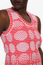 Alaïa Red Printed Knit A-Line Dress Size 42
