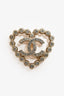 Pre-Loved Chanel™ 2025 Silver Toned Crystal Heart CC Stud Earrings