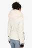 Moncler Grenobale 2018 White Down 'Entova' Ski Jacket with Detachable Fox Fur Hood Size 0