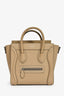 Celine Taupe Leather Nano Luggage Top Handle with Strap