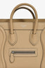 Celine Taupe Leather Nano Luggage Top Handle with Strap