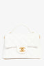 Pre-Loved Chanel™ 2025 White Lambskin Mini Rectangle Top Handle