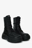 Lanvin Black Leather Chunky Rubber Sole 'Flash X Bold' Combat Boots Size 37