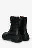 Lanvin Black Leather Chunky Rubber Sole 'Flash X Bold' Combat Boots Size 37