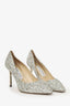 Jimmy Choo Silver Sequin Heels Size 36.5