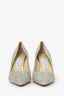 Jimmy Choo Silver Sequin Heels Size 36.5