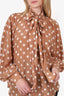 Zimmerman Brown Polka-Dot Silk Blouse Size 2