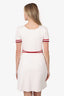 Sandro Cream Knit Striped Trim Short Dress Estimated Size S