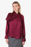 The Fold Burgundy Silk Blouse Size 6