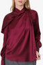 The Fold Burgundy Silk Blouse Size 6