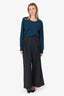 Max Mara Charcoal Wide Leg Trousers Size 10