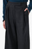 Max Mara Charcoal Wide Leg Trousers Size 10