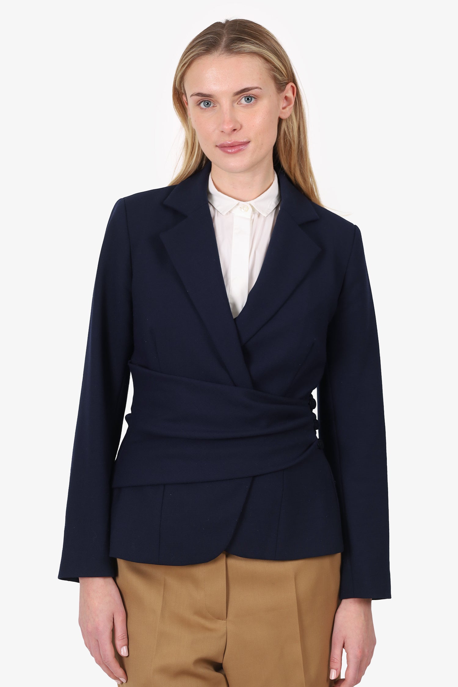 The Fold Navy Cross Over Blazer Size 10 – Mine & Yours