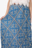 Sandro Blue Pattern Print Long Skirt Size 40