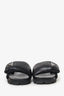 Prada Black Leather Padded Triangle Slides Size 35