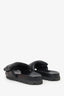 Prada Black Leather Padded Triangle Slides Size 35