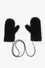 MaxMara Black Alpaca Teddy Mittens Size S/M