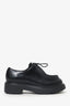 Prada Black Leather Chunky Lace Up Shoes Size 36.5
