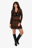 M Missoni Black/Orange Cotton Patterned Knee Length Dress Size 40