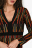 M Missoni Black/Orange Cotton Patterned Knee Length Dress Size 40