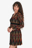 M Missoni Black/Orange Cotton Patterned Knee Length Dress Size 40