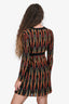 M Missoni Black/Orange Cotton Patterned Knee Length Dress Size 40