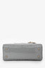 Christian Dior 2021 Grey Patent Leather Small Lady Dior Top Handle With Strap