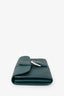 Delvaux Green Metallic Leather Brilliant Wallet On Chain SHW