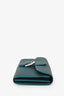 Delvaux Green Metallic Leather Brilliant Wallet On Chain SHW