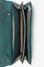 Delvaux Green Metallic Leather Brilliant Wallet On Chain SHW