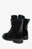 Pre-Loved Chanel™ 2018 Black Quilted Suede Lace Up Boots Size 37