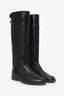 Pre-Loved Chanel™ Black Leather Quilted Knee High Boots Size 39