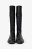 Pre-Loved Chanel™ Black Leather Quilted Knee High Boots Size 39