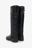 Pre-Loved Chanel™ Black Leather Quilted Knee High Boots Size 39