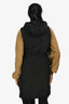 'S Max Mara Black Nylon Belted Midi Vest With Detachable Hood Size 6